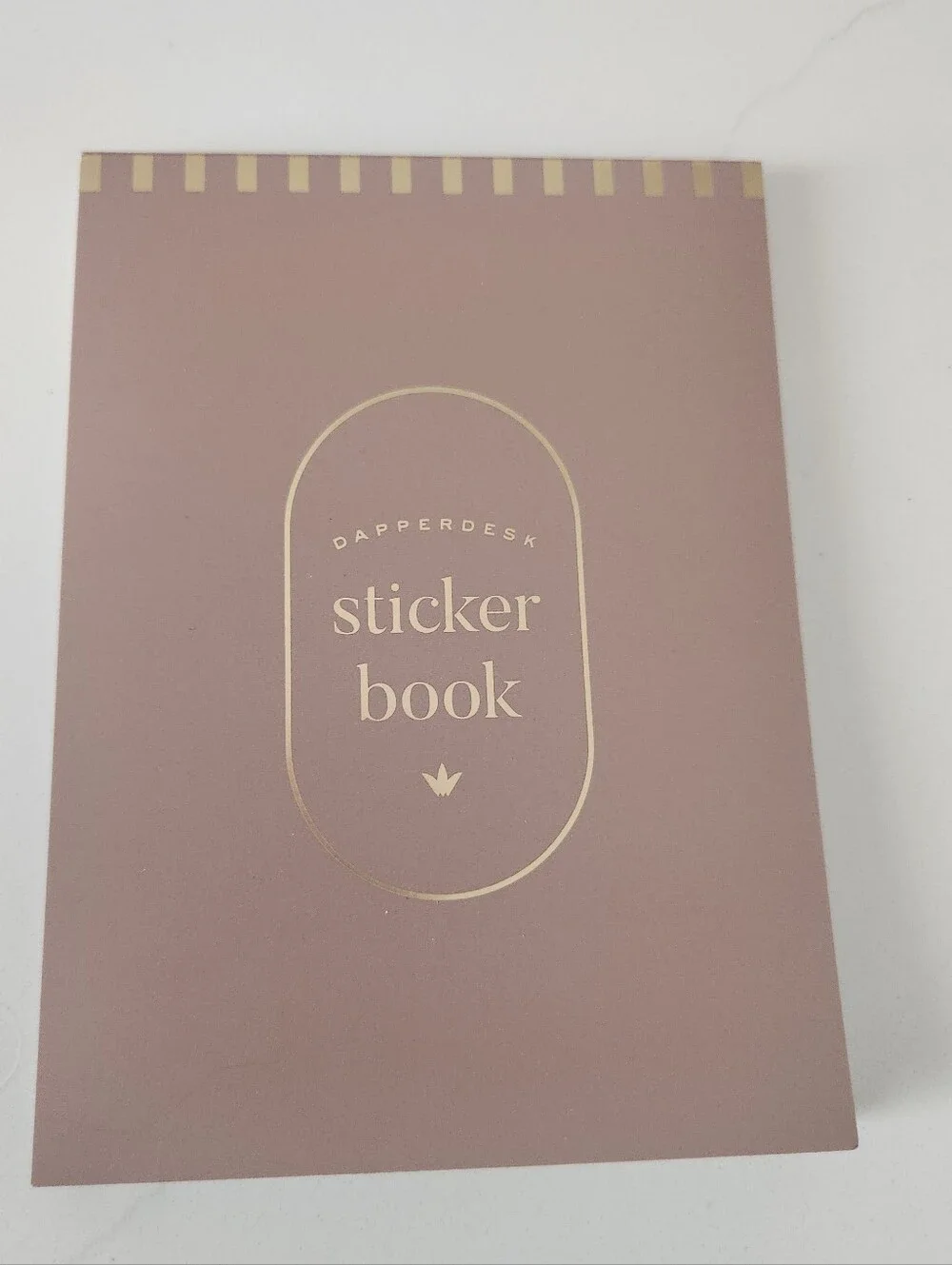 NWOT- Dapperdesk Sticker Book - Mauve Cover with Gold Foil